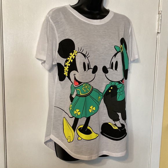 Disney Women’s Irish Mickey and Minnie St Patrick’s Day T-Shirt - Picture 2 of 5